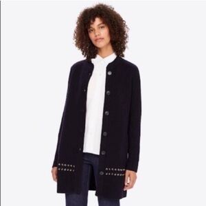 Tory Burch Cardigan Harley Sweater Coat in Navy